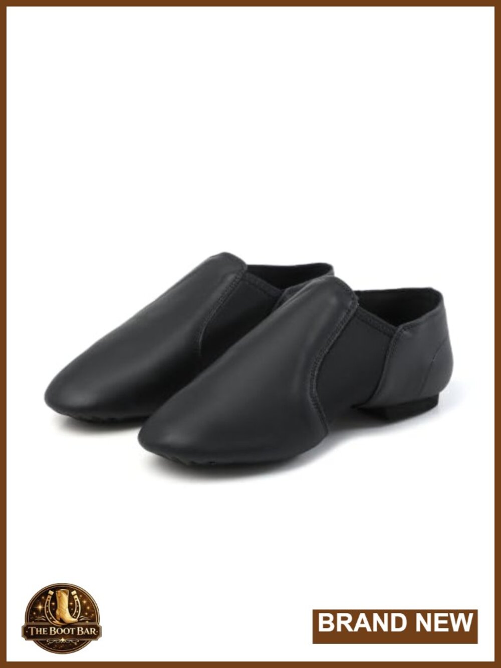 Women's Leather Jazz Dance Shoes Split Sole Slip-On Low Heel